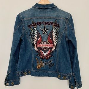 Women’s Harley Davidson Button Front Denim Jacket